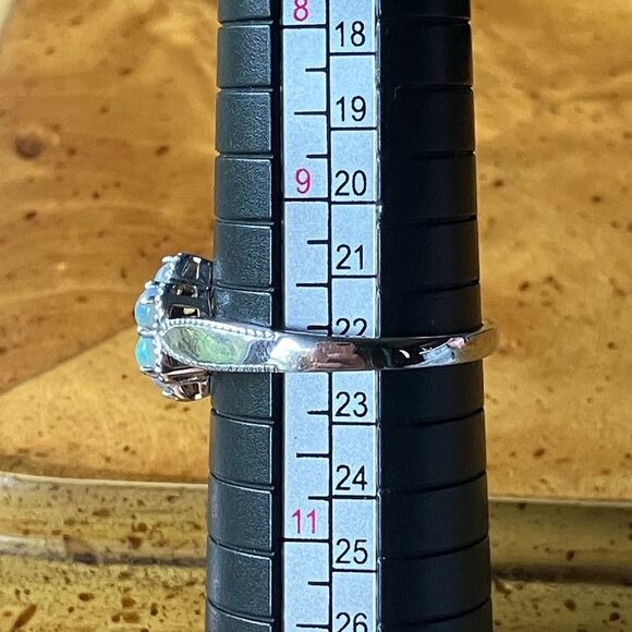 Natural Ethiopian Opal Sterling Silver Ring Size 10 - Picture 9 of 10